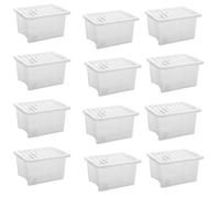 35L 35 litre 45cm CLEAR PLASTIC STORAGE BOXES WITH LID STACKABLE STACKING STACK
