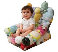 35L Clear Stuffed Animal Storage Bean Bag Cover Clear Toy Organizer for Kid Waterproof Easy Clean Plush Toy Storage Seat (Cover Only, No Filler Included)
