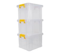 Strata Stackmaster 35L Medium Plastic Stackable Storage Box With Lid, Pack Of 3