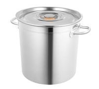 35L Stainless Steel Stock Pot, Large Cooking Stockpot with Hangable Lid and Handle, Deep Cooking Pot, Heavy Duty Soup Pot, for Induction Electric Gas, Sliver