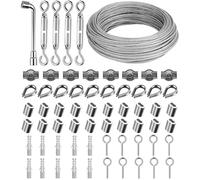 35M/3mm Garden Wire Rope Kit with Turnbuckles, Wire Tensioner, Crimping Loops, and Accessories for Plant Training, Fence, and DIY Projects