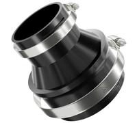 35mm > 25mm Straight Pipe Duct Reduction Connector Black Ducting Joiner + Hose Clips