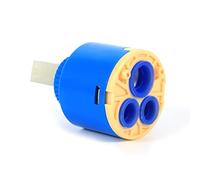 35mm / 40mm Ceramic Cartridge Water Mixer, Blue Practical Replacement Ceramic Disc Cartridge, PP Plastic Mixer Tap Inner Control Faucet Valve Repair Replacement for Bathroom Kitchen (40mm)