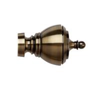35mm Antique Brass Poles Apart Metal Curtain Pole Finials Pack of 2 (Vienna Finial)