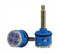 35mm Ceramic Cartridge, 4-Way Faucet Ceramic Disc Cartridges Replacement for Single Handle Dual-Handles Shower Faucet, Ceramic Faucet Valve (GG-87MM)