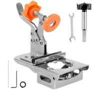 35mm Concealed Door Hinge Jig, Stainless Steel, Three-Bearing Drill Sleeves, Adjustable Cabinet Hinge Jig, Woodworking Tools, Puncher Locator for Door Cabinets Hinges Mounting