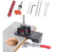 35mm Concealed Hinge Drill Guide Locator with Adjustable Edge for Cabinet Door Installation, Aluminum Alloy Construction with Double Bearings for Woodworking(A)