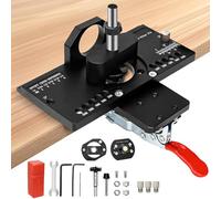 35mm Concealed Hinge Jig | All-Metal Cabinet Door Drilling Guide with Quick Clamp