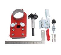 35mm Concealed Hinge Jig, Aluminum Alloy Cabinet Door Hinge Drilling Guide with Hole Opener L Ruler Quick Clamp for Precise 35mm Hinge Installation on Wood Doors