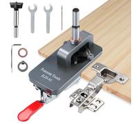 35mm Concealed Hinge Jig, Cabinet Door Hinge Jig, Accurate Hinge Drilling Jig Hole Guide Locator, Aluminum Alloy Household Woodworking Tools for Door Cabinets Hinges Mounting