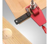 35mm Concealed Hinge Jig for Cabinet Doors, Adjustable Drilling Hole Guide with Locking Mechanism, Metal Puncher Locator Tool for Woodworking, 5mm(RED)