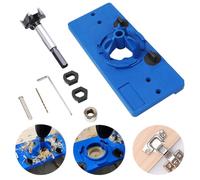 35mm Concealed Hinge Jig kit, Woodworking Tool Drill Bits, Hinge Drilling Hole Router Jig Hardware Template Guide Woodworking Tools for Face Frame Cabinet Cupboard Door Hinges