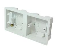 35mm Deep Dual Plastic Dry Lining Back Box 1 Gang Wall Flush Mount Pattress