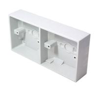 35mm Deep Dual Plastic Surface Mounted Back Box 2 Gang Wall Pattress Outlet