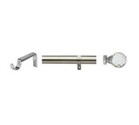 35mm Diameter Metal Eyelet Curtain Pole Rod Set with Designer Adjustable Brackets & Acrylic Ball End Finials (Chrome, 400cm)