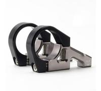 35mm Handlebar Stem 27mm Rise for DH Dual Crown | Made of aluminium alloy, CNC machined, anodized finish, resistant, black or silver options(Black-Silver)