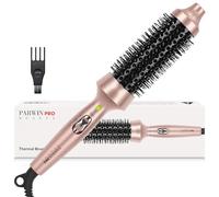 35mm Heated Round Brush Creates Shinier & Smoother Curls - Ionic Thermal Brush, Fast Heating, Dual Voltage, Auto Shut Off - Gold