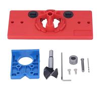 35Mm Hinge Hole Saw Jig Drilling Guide Cutter Bit Set Abs Material Lightweight Durable Woodworking Punching Boring Locator For Furniture Door Lock Installation (Red)