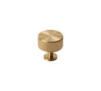 (35mm Knob) Satin Brass Reeded Cabinet Knob 18mm 320mm Handle
