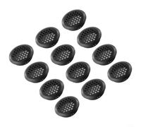 35mm Louvred Wall Vent Covers 12-Pack Insect for proof Mesh 35mm | 12-pack round grilles, 35mm diameter, black stainless steel, insect mesh, windproof design