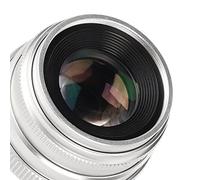 35mm Manual Center Lens F1.6 C Mount Large Aperture Prime Lens for Mirrorless Cameras Silver Durably Metal Construction MC Multi Layer Coating 12 Aperture