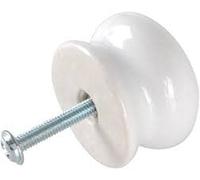 35mm Plain White Porcelain Kitchen Door Knob
