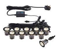 35mm Recessed Decking Guide Light Kit - 10 X Cct Leds - Stainless Steel