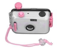 35mm Reusable Film Camera, 35mm Retro Camera with 28mm F/9 Lens and 1/100s Shutter Speed, Includes Case for Snorkeling Swimming Beach Use (White Pink with Cat Ears Decor)
