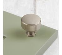 35mm Satin Nickel Cabinet Knob Reeded Textured Brushed Grey Kitchen Cupboard Door Drawer Pull Handle Bathroom Bedroom Furniture
