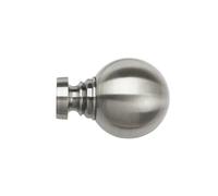 35mm Satin Silver Poles Apart Metal Curtain Pole Finials Pack of 2 (Globe Finials)