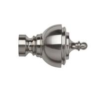 35mm Satin Silver Poles Apart Metal Curtain Pole Finials Pack of 2 (Vienna Finial)