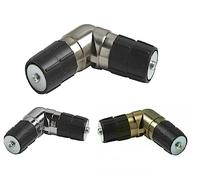 35mm Single Corner Curtain Pole Joint/Elbow for Bend Bay Windows (Chrome, 2)