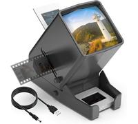 35mm Slide and Film Viewer, 3X Magnification LED Lighted Illuminated Viewing Slide Projector for Old Slides & Positive 35mm Film Negatives, USB Powered/Battery Operation (4AA Batteries Included)