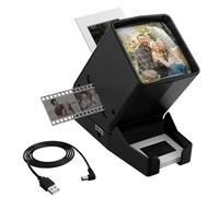 35mm Slide Viewer for Old Slides with 3X Magnification Glass, LED Light Box Projector for 2x2 Slides & Negatives, EQuick Eject Desk Viewing for Batch Archiving, Battery or USB Powered
