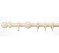 35mm Wood Curtain Pole Set, ABC Decor (Cream, 300 cm)