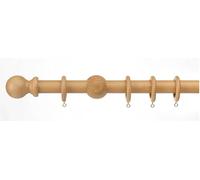 35mm Wood Curtain Pole Set, ABC Decor (Natural, 240 cm)