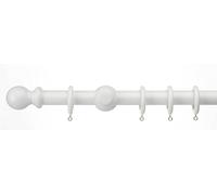 35mm Wood Curtain Pole Set, ABC Decor (White, 300 cm)