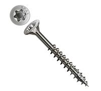 35mm Wood Screws, Torx Drive, Flat countersunk T-Star Plius Muti Head, Ground Serrated, 4cut Point Self Tapping Rust-Free A2 Stainless Steel Spax Decking Screw 3,5x35/23mm Fastener (200 pcs)