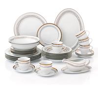 35-Piece Gold Swirl Dinner Set