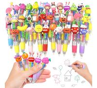 35Pc Multicolor Pens for Party Bags Fillers All in One 4 in 1 Fun Cartoon | Pass the Parcel Prizes, Cute Novelty Pens for Kids Party Favours, Back to School Supplies, Classroom Rewards & Teacher Gifts