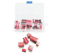 35pcs 1 2 3 4 5 6 8 Positions 2.54mm Pitch Slide DIP Switches Kit PCB Mount Double Row Red