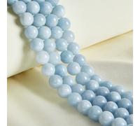 35pcs 10mm Natural Aquamarine Beads Gemstone Round Loose Beads for Jewelry Making