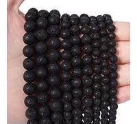 35pcs 10mm Natural Stone Beads Black Beads Energy Crystal Healing Power Gemstone for Jewelry Making, DIY Bracelet Necklace