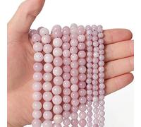 35pcs 10mm Natural Stone Beads Kunzite Beads Energy Crystal Healing Power Gemstone for Jewelry Making, DIY Bracelet Necklace