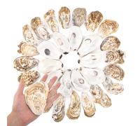 35pcs 4-5in Long Flat Oyster Shells, Oyster Shells for Crafts,Nautical Decor Vase Filler, Shells Bulk for Home Decor, DIY Crafts Sea Shells, Candle Making