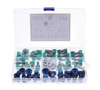 35pcs 6pin audio shaft 15mm amplifier sealing potentiometer 1K/5K/10K/20K/50K/100K/500K with knob Box IDGTTLDF