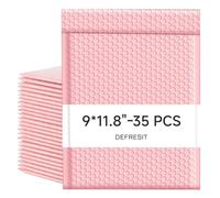35Pcs Bubble Mailers, 25x30cm Padded Envelopes Bubble Lined Wrap Polymailer Bags for Shipping Packaging Mailing Self Seal,Pink
