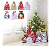 35PCS Christmas Gifts Bags, Christmas Party Favor Bags, Present Wrapping Laser Bag, Reusable Holiday Treat Bag for Gifts, for Xmas Gifts, Cookies, Snacks (01A)