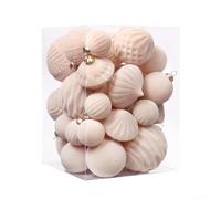 35PCS Christmas Tree Ornaments in Various Sizes, Made of PET Material with Metal Hoops for Hanging on Trees, Wreaths, and Festive Decorations (D)