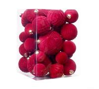 35PCS Christmas Tree Ornaments in Various Sizes, Made of PET Material with Metal Hoops for Hanging on Trees, Wreaths, and Festive Decorations (B)